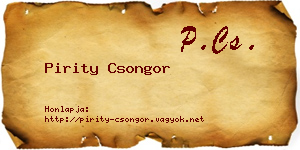 Pirity Csongor névjegykártya